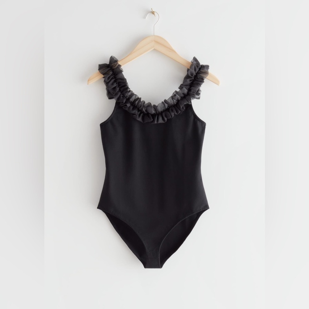 & Other Stories Organza Ruffle Bodysuit
